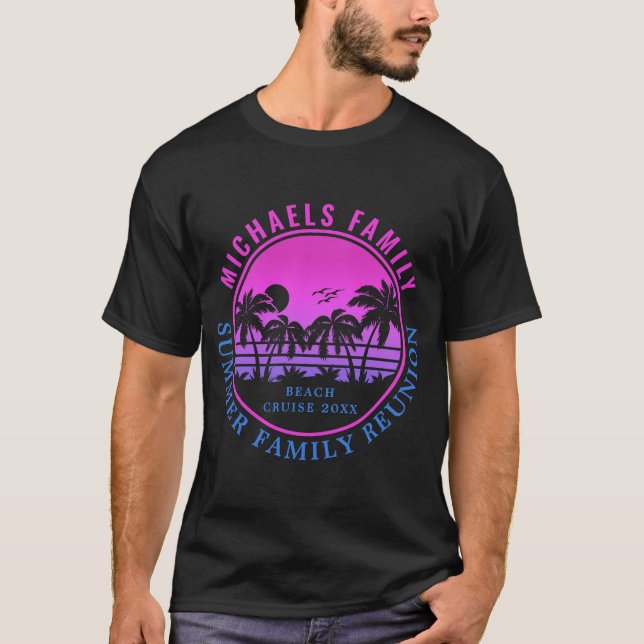 Familjeåterförening - Boeach Cruise Sunset Vacatio T Shirt (Framsida)