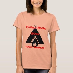 Familjeåterförening Campfire och Tält Symbol T-shirt