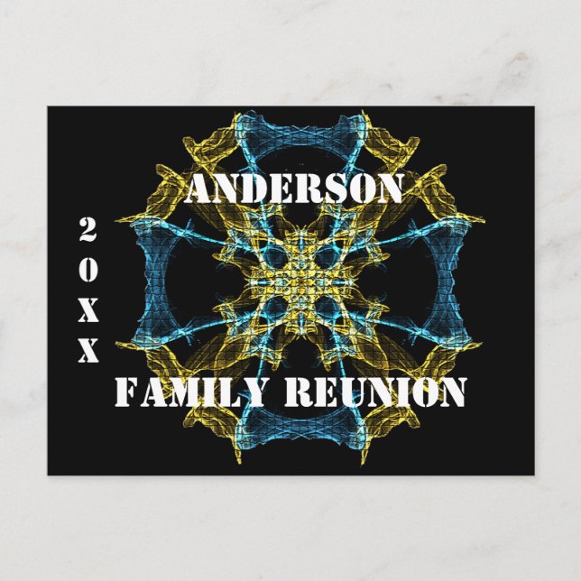 Familjeåterförening Celestial Abstrakt Kaleidoscop Vykort (Framsida)