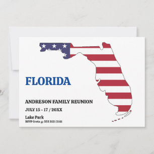 Familjeåterförening 🎉 FLORIDA-staten Karta USA fl Inbjudningar
