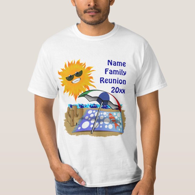 Familjeåterförening för Beach Blanket T Shirt (Framsida)