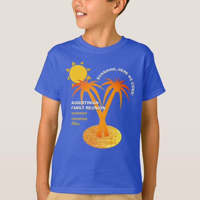 Familjeåterförening för blå sommarsemester t shirt (Framsida)