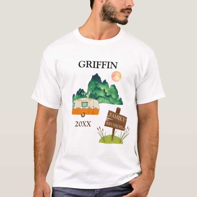 Familjeåterförening för camping utomhus t shirt (Framsida)