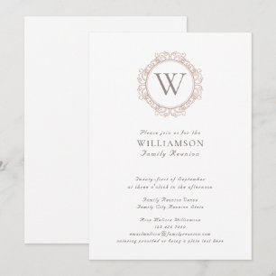 Familjeåterförening för elegant Monogram Inbjudningar