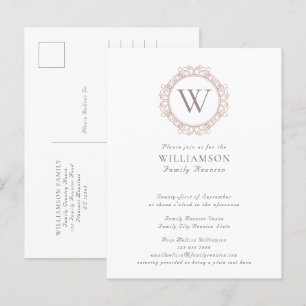 Familjeåterförening för elegant Monogram Vykort
