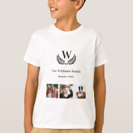 Familjeåterförening för fotosamlingar med monogram t shirt