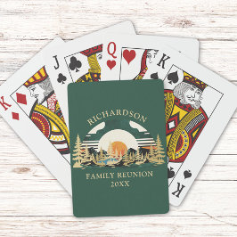 Familjeåterförening för Grönt av vintage Sunset Ca Casinokort