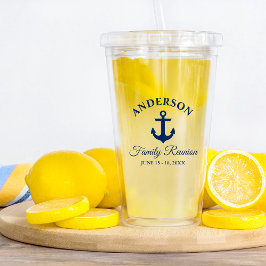 Familjeåterförening för marinblå ankor take away mugg