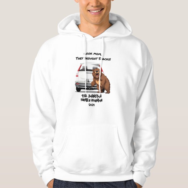 Familjeåterförening för Personlig Camping Bear Hoodie (Framsida)