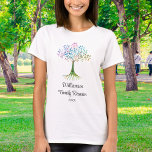 Familjeåterförening för personlig Träd T Shirt<br><div class="desc">Den här unika familjereserven T-shirt är dekorerad med en vattenfärgsfamiljs träd och snyggt-skripttypografi. Enkelt anpassade. När vi skapar vår teckning hittar du inte den här bilden från andra designers. Ursprunglig vattenfärg © Michele Davies.</div>