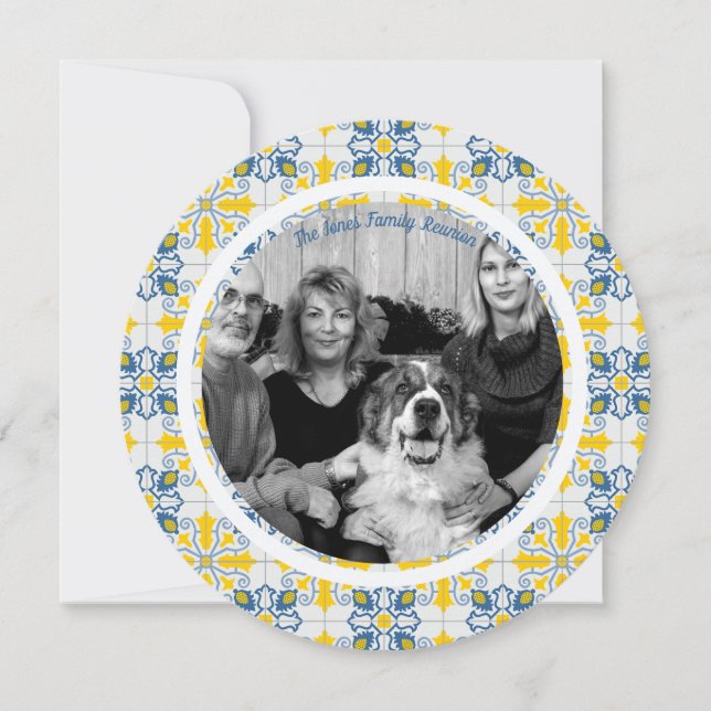 Familjeåterförening för portugisiska Tiles Juli-fo Inbjudningar (Framsida)
