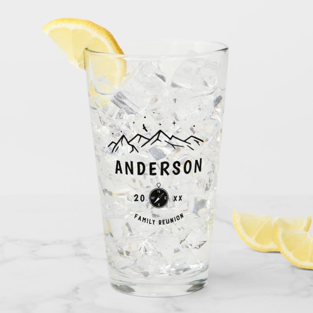 Familjeåterförening för Rustic Camping Personlig Glaskopp (Framsida Ice)