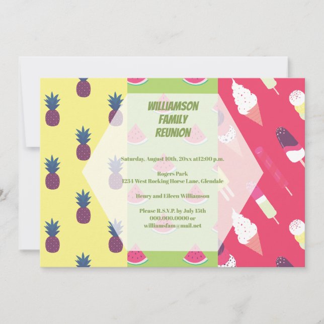 Familjeåterförening för sommar-Roligt Inbjudningar (Framsida)