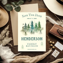 Familjeåterförening för Watercolor Misty Wood Retr