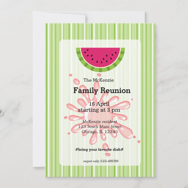 Familjeåterförening för Watermelon Inbjudningar (Framsida)