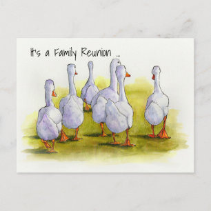 Familjeåterförening, Geese Group, Watercolor Vykort