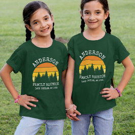 Familjeåterförening Gräs Träd Sunset Girls Grönt T Shirt