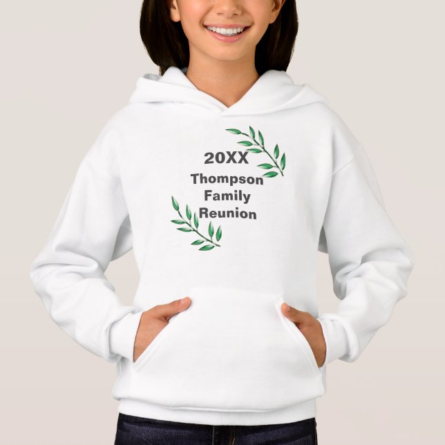 Familjeåterförening Grönt Löv på Träd Grenar T Shirt (Framsida)
