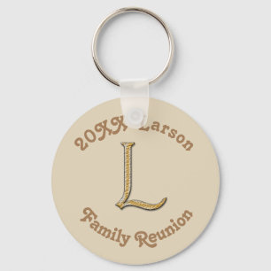 Familjeåterförening Guld Brev L Monogram Keepsaké Nyckelring