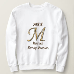 Familjeåterförening Guld Brev M Monogram Keepsaké T Shirt