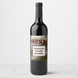 Familjeåterförening Guld Silve Rand Abstrakt Keeps Vinflaska Etikett