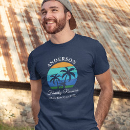 Familjeåterförening Handflatan Träd sommarblått T Shirt