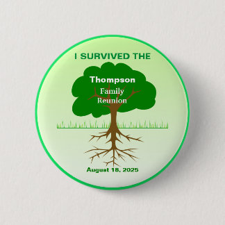 Familjeåterförening I Överlevde Party Keepsaké Knapp