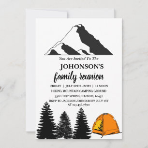 Familjeåterförening i Rustic Mountains Gräs Campin Inbjudningar