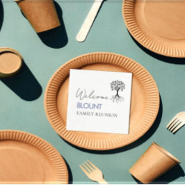 Familjeåterförening i träd party pappersservett