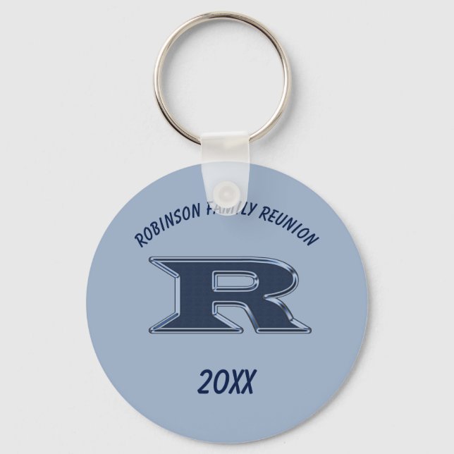 Familjeåterförening Keepsaké Brev R Monogram Initi Nyckelring (Framsida)