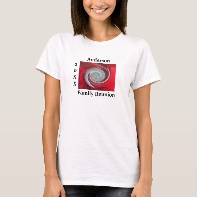 Familjeåterförening Konstnärlig Abstrakt Swirl Kee T Shirt (Framsida)