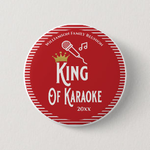 Familjeåterförening Kung i Karaoke Singing Knapp