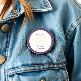 Familjeåterförening Lila Guld Elegant Hej Knapp