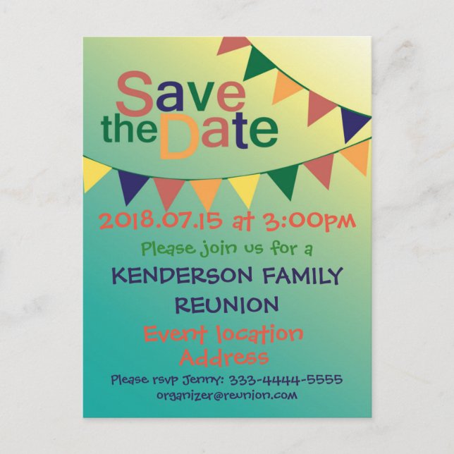 Familjeåterförening Meddelande Vykort (Framsida)