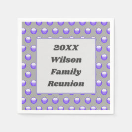 Familjeåterförening Modern Blue och Grått Polka Do Pappersservett