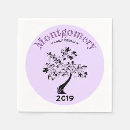 Familjeåterförening Modern Lila och Black Träd Pappersservett