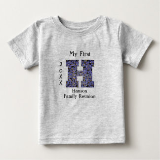 Familjeåterförening Mosaic Brev H Efternamn Monogr T Shirt