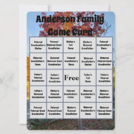 Familjeåterförening Namn Bingo Game Colorful Fall