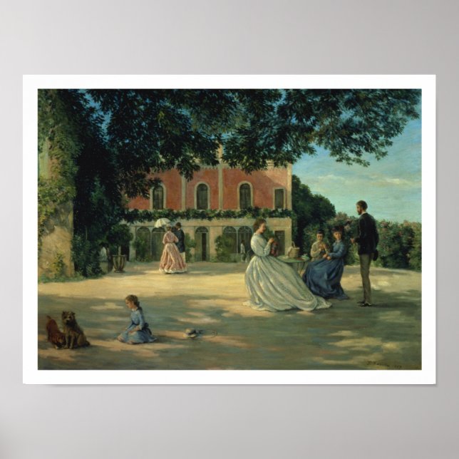 Familjeåterförening på Terrace i Meric, 1867 Poster (Framsidan)