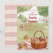 Familjeåterförening Picnic Cute Summer Illustratio