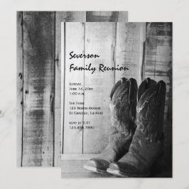 Familjeåterförening Rustic Boots Land Inbjudningar