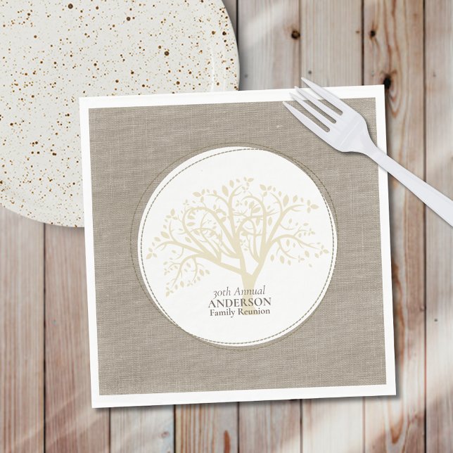 Familjeåterförening Rustic Brown har kapat Burlap Pappersservett (Skapare uppladdad)