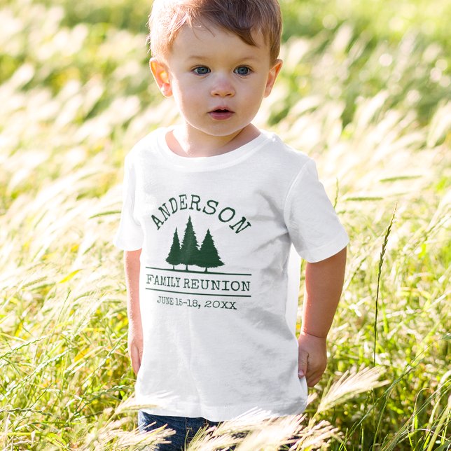 Familjeåterförening Rustic Gräs Träd Barn T Shirt (Customize to change text size. Choose from a variety of shirt colors and styles.)