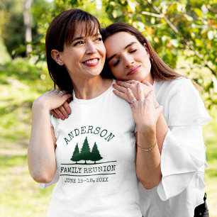 Familjeåterförening Rustic Gräs Träd Kvinnor i T Shirt