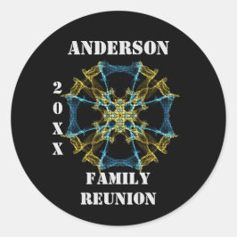 Familjeåterförening Rymden Celestial Kuvert Seal Runt Klistermärke