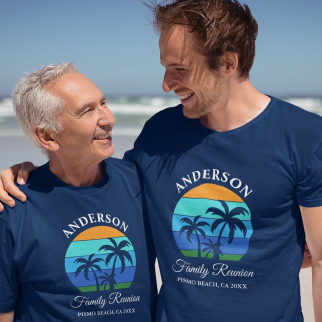 Familjeåterförening Sommar Beach Handflatan Träd B T Shirt (Choose from several shirt sizes and colors.)