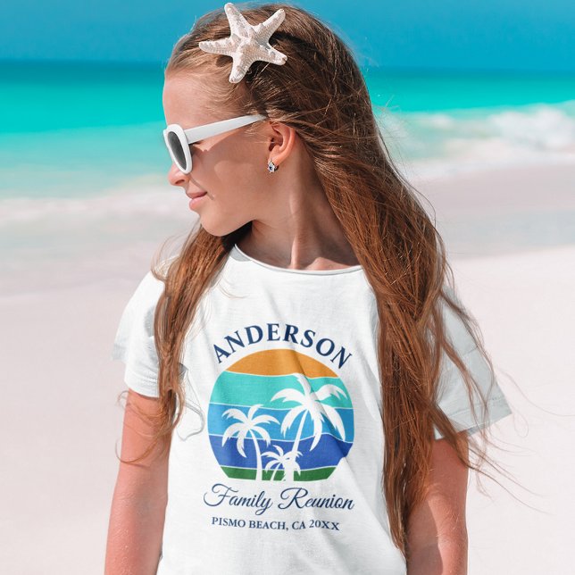 Familjeåterförening Sommar Beach Handflatan Träd G T Shirt (Choose from several styles and sizes.)