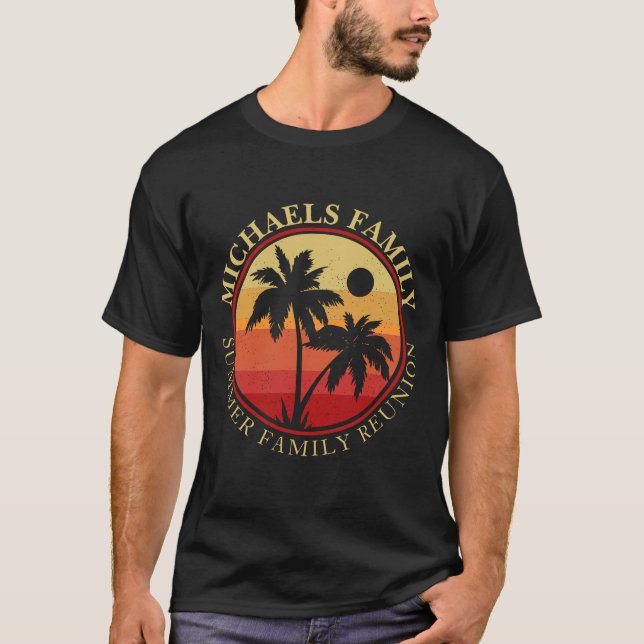 Familjeåterförening Sommar Sunset Beach Handflatan T Shirt (Framsida)