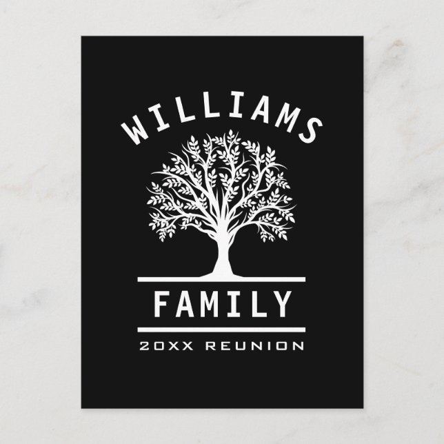 Familjeåterförening Sommar Vacation Road Resa Träd Vykort (Framsida)