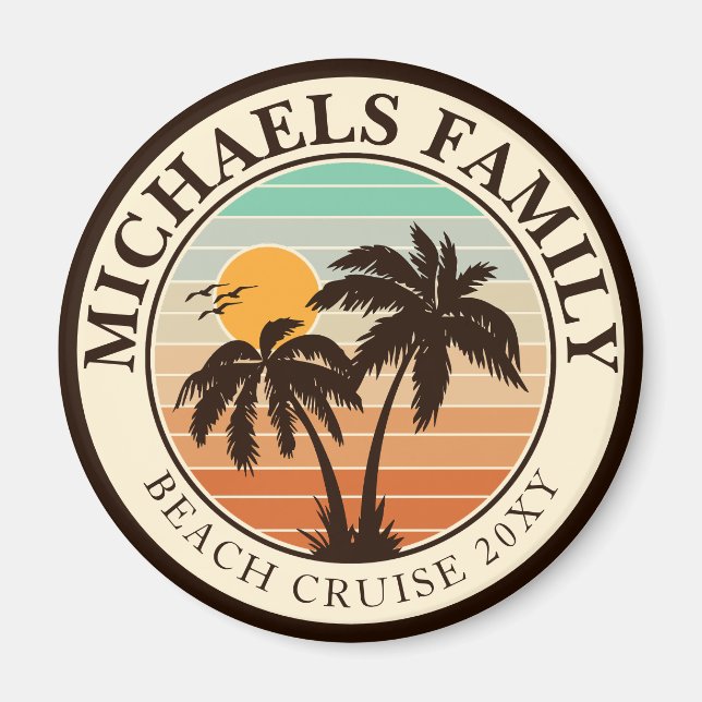 Familjeåterförening Sommarsolset Beach Handflatan  Magnet (Framsidan)